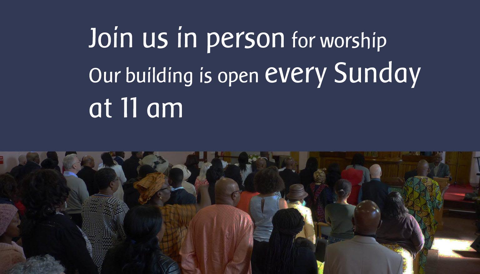 Sunday service in building